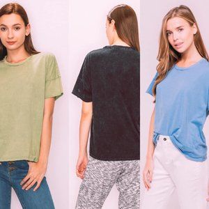 Crescent Drive Box T-Shirt Top - Black